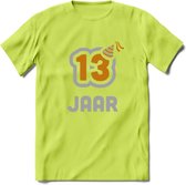 13 Jaar Feest T-Shirt | Goud - Zilver | Grappig Verjaardag Cadeau Shirt | Dames - Heren - Unisex | Tshirt Kleding Kado | - Groen - XXL