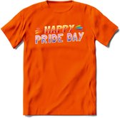 Pride Day | Pride T-Shirt | Grappig LHBTIQ+ / LGBTQ / Gay / Homo / Lesbi Cadeau Shirt | Dames - Heren - Unisex | Tshirt Kleding Kado | - Oranje - M