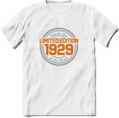 1929 Limited Edition Ring T-Shirt | Zilver - Goud | Grappig Verjaardag en Feest Cadeau Shirt | Dames - Heren - Unisex | Tshirt Kleding Kado | - Wit - S