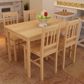 Decoways - Eettafel met 4 stoelen hout naturel