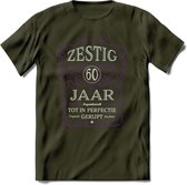 60 Jaar Legendarisch Gerijpt T-Shirt | Paars - Grijs | Grappig Verjaardag en Feest Cadeau Shirt | Dames - Heren - Unisex | Tshirt Kleding Kado | - Leger Groen - M