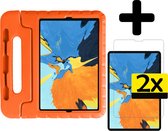 Hoes Geschikt voor iPad Pro 2018 (11 inch) Hoes Kinder Hoesje Kids Case Shockproof Cover Met 2x Screenprotector - Hoesje Geschikt voor iPad Pro 11 inch (2018) Hoesje Kidscase - Oranje