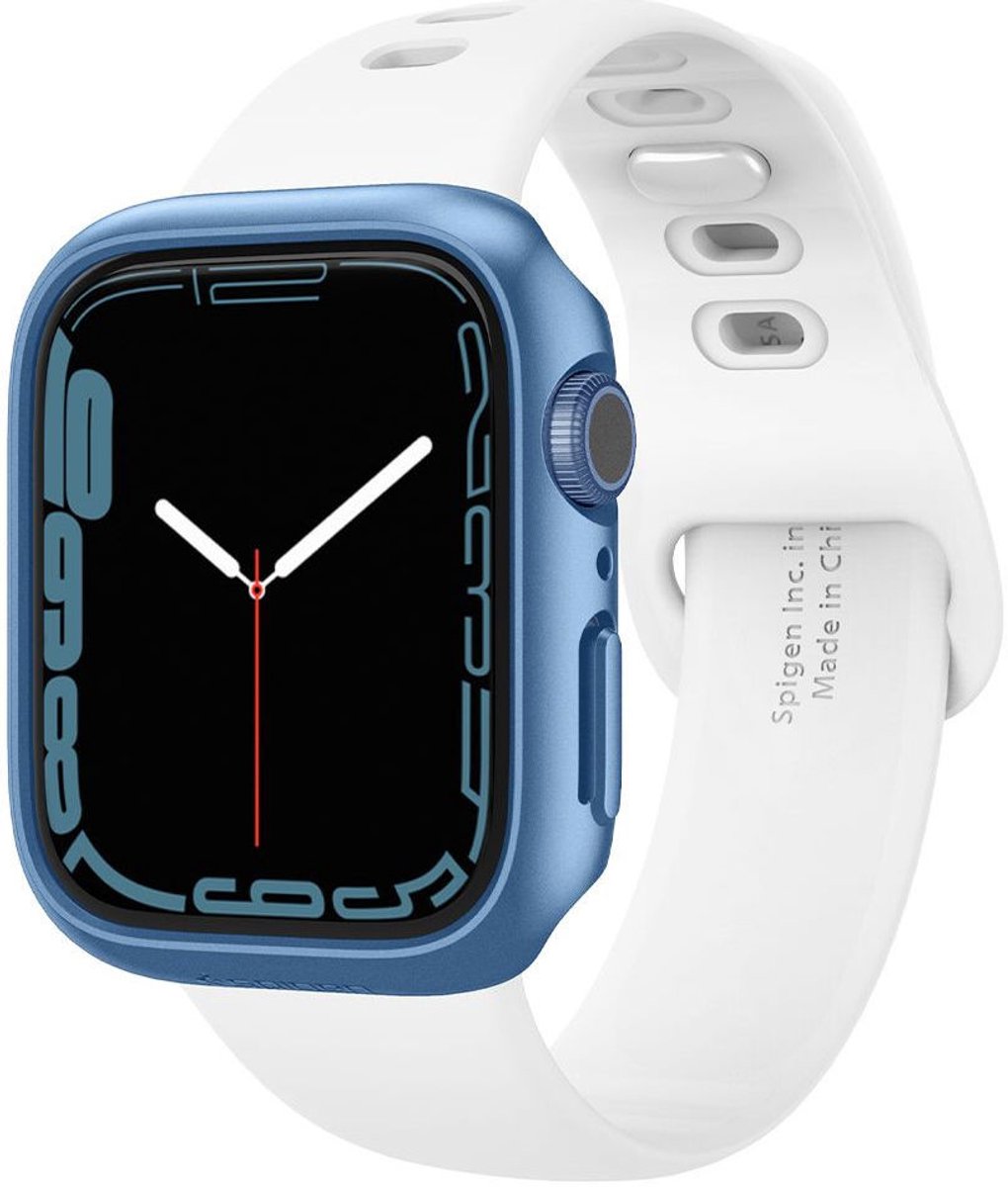 Spigen - Apple Watch 7/8 hoesje - Thin Fit - 45mm - Blauw