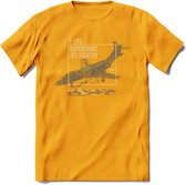 F-101 Vliegtuig T-Shirt | Unisex leger Kleding | Dames - Heren Straaljager shirt | Army F16 | Grappig bouwpakket Cadeau | - Geel - S