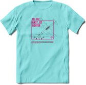 ME-262 Vliegtuig T-Shirt | Unisex leger Kleding | Dames - Heren Straaljager shirt | Army F16 | Grappig bouwpakket Cadeau | - Licht Blauw - XXL