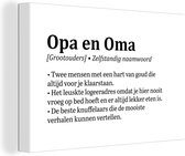 Canvas Schilderij 'Opa en oma' - Quotes - Spreuken - 30x20 cm - Wanddecoratie