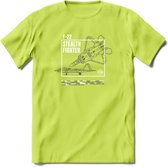 F-22 Vliegtuig T-Shirt | Unisex leger Kleding | Dames - Heren Straaljager shirt | Army F16 | Grappig bouwpakket Cadeau | - Groen - M