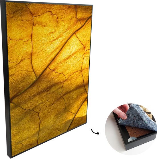 Afbeelding van Akoestische Panelen - Geluidsisolatie - Akoestisch Wandpaneel - Wanddecoratie - Schilderij - 100x150 cm - Bladeren - Natuur - Geel - Geluidsdemper - Isolatie platen