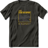 A-10 Warthog Vliegtuig T-Shirt | Unisex leger Kleding | Dames - Heren Straaljager shirt | Army F16 | Grappig bouwpakket Cadeau | - Donker Grijs - L