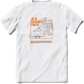 SU-33 Vliegtuig T-Shirt | Unisex leger Kleding | Dames - Heren Straaljager shirt | Army F16 | Grappig bouwpakket Cadeau | - Wit - XL
