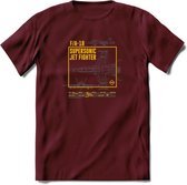 F-18 Vliegtuig T-Shirt | Unisex leger Kleding | Dames - Heren Straaljager shirt | Army F16 | Grappig bouwpakket Cadeau | - Burgundy - XL