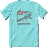 F-106 Vliegtuig T-Shirt | Unisex leger Kleding | Dames - Heren Straaljager shirt | Army F16 | Grappig bouwpakket Cadeau | - Licht Blauw - L