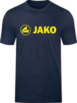 Jako Promo T-Shirt Dames - Marine Gemeleerd / Fluogeel | Maat: 40