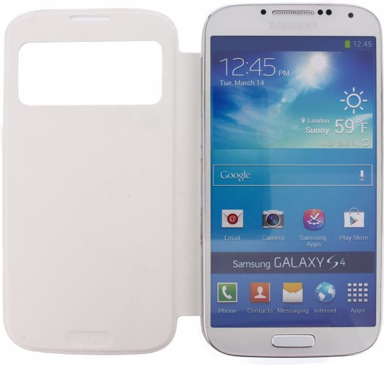 Samsung Galaxy S4 Hoesje - Mobilize - S-View Serie - Kunstlederen Bookcase  - Wit -... | bol.com