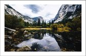 Walljar - Mountain Lake - Muurdecoratie - Canvas schilderij