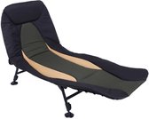 Luxiqo® Visstoel - Karperstoel - Lounge Stoel - Vouwstoel - Opvouwbare Visstoel - Stretcher - Bedchair - Kampeerbed - Zwart/Beige