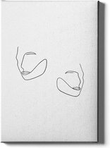 Walljar - Outline Faces - Muurdecoratie - Canvas schilderij