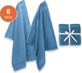 EM Kitchen Keukentextiel Set Blauw - 2 x Theedoeken + 2 x Keukendoeken + 4 x Vaatdoeken