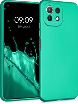 kwmobile telefoonhoesje voor Xiaomi 11 Lite (5G) NE / Mi 11 Lite (5G) - Hoesje voor smartphone - Back cover in metallic turquoise