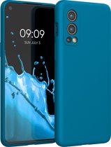 kwmobile telefoonhoesje voor OnePlus Nord 2 5G - Hoesje met siliconen coating - Smartphone case in Caribisch blauw