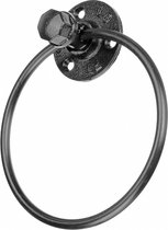 Handdoekhouder Ring 15cm - Handdoek Ring - Handdoeken Ophangen - Voor Badkamer - Toilet - Anti Roest - Ijzer - Zwart