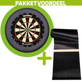 Winmau Blade 6 Triple Core + Rubberen Dartmat 120*300 incl oche + Dartbordverlichting Basic XL (Lime)