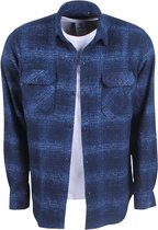 Heren Overhemd - Overshirt - Oversized - Flanel - Geblokt - Navy Lichtblauw