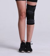 Knie Brace met straps - Zwart L | Biedt Ondersteuning en Compressie aan het Kniegewricht | Ideale Pasvorm door de Aanpasbare Straps | Voor Herstel en Preventie van Knieblessures |