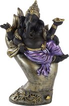 Ganesh beeld liggend in hand - Paars