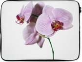 Housse pour ordinateur portable 17 pouces - Fleur d'orchidée rose - Housse pour ordinateur portable - Dimensions intérieures 42,5x30 cm