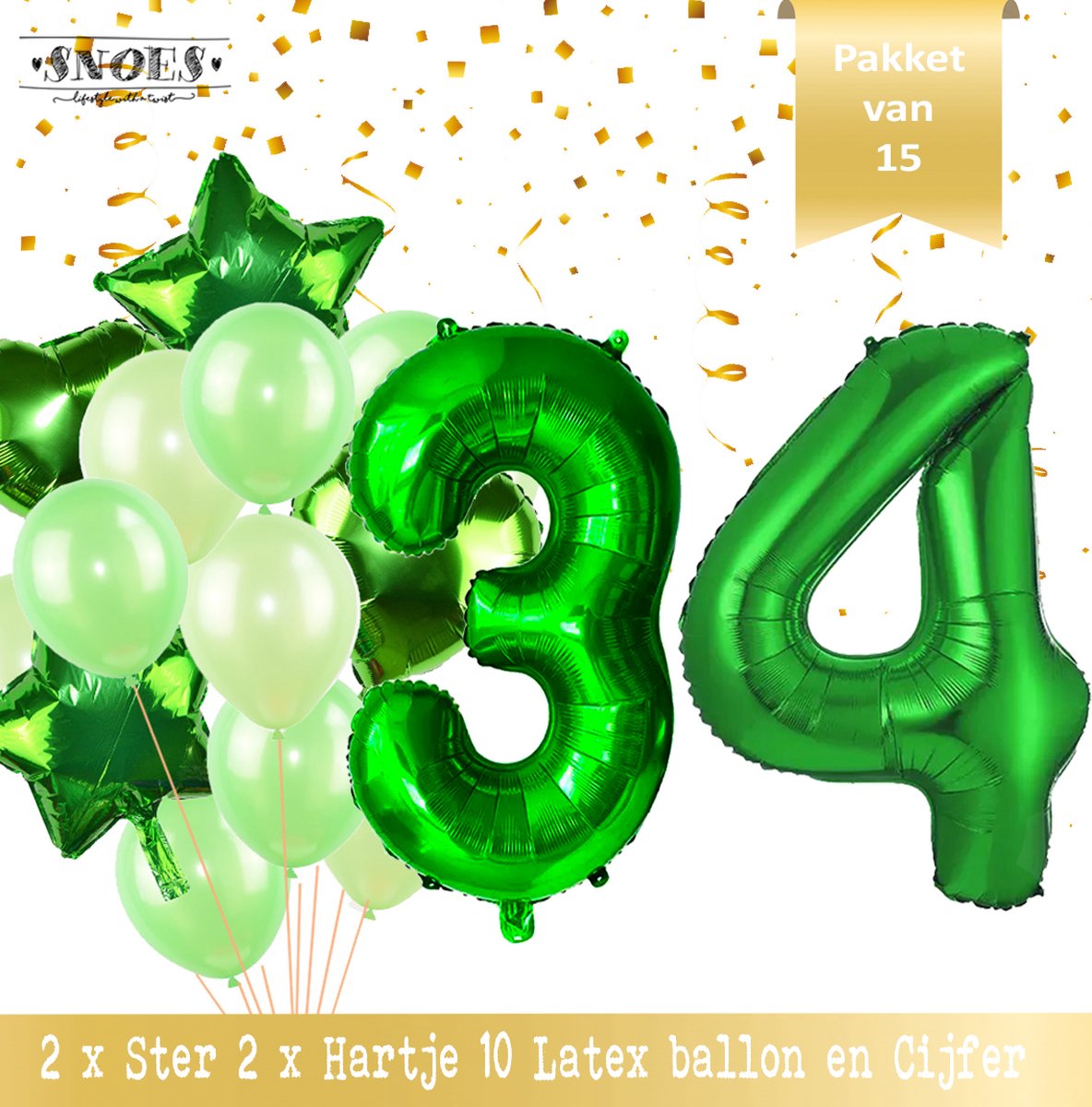 Ballon Chiffre 34 Ans Noir & Or Bouquet * Hooray 34 Ans Anniversaire  Décoration Set de