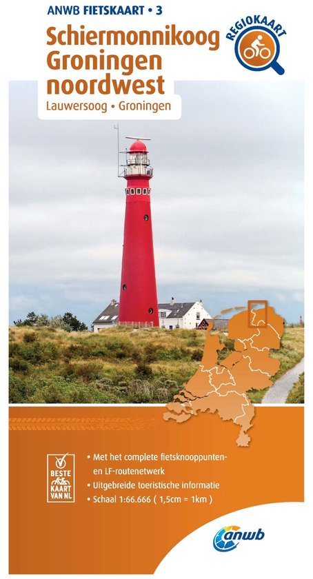 ANWB Fietskaart - Fietskaart Schiermonnikoog, Groningen noordwest 1:66.666