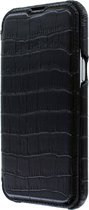 Étui Bookcase hoesje iPhone 13 - Graffi - Croco Zwart (Croco) - Cuir