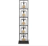 DePauwWonen - 5L Giant tower Staande Lamp -E27 Fitting - Oud zilver; Grijs - Vloerlamp voor Binnen, Vloerlampen Woonkamer, Designlamp Industrieel - Metaal - LxBxH =23 x 39x 180 cm