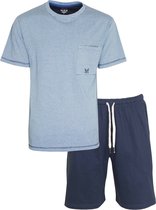 MEQ Heren Shortama - 100% Katoen - Blauw - Maat L