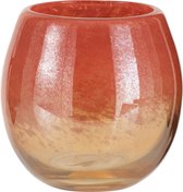 Vaas | glas | goud - rood | 14.5x14.5x (h)14 cm