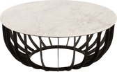 Salontafel | steen | wit - zwart | 90.5x90.5x (h)38 cm