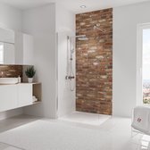 Schulte badkamer achterwand - klinker - 100x255 - zelf inkortbaar en zelfklevend - muurdecoratie - wandpanelen - muurbekleding
