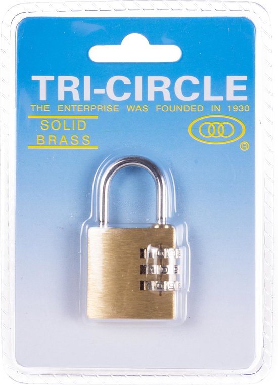 Tri-Circle Hangslot met Cijfercode Codeslot 40 mm Tri - Circle - Tricircle