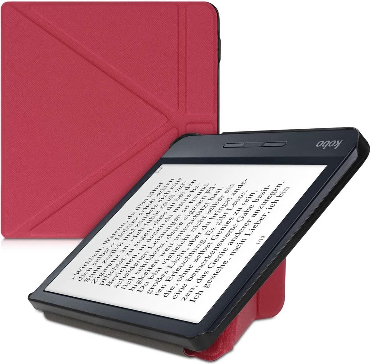Kobo Libra H20 hoesje Wine Rood kobo libra h20 sleepcover kobo