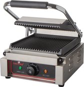 Contactgrill Solo-Compact (Gegroefd/Gegroefd) - CaterChef 688400