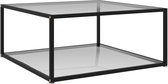 Decoways - Salontafel 80x80x35 cm gehard glas transparant