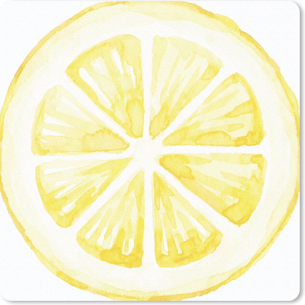 Muismat 30x30 cm - Mousepad Aquarel - Citroen - Schijf - Muismatten