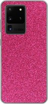 Geschikt voor Samsung Galaxy S20 Ultra hoesje - Roze - Abstract - Design - Siliconen Telefoonhoesje