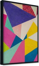 Akoestische panelen - Geluidsisolatie - Akoestische wandpanelen - Akoestisch schilderij AcousticPro® - paneel met geometrische vormen - design 145 - Premium - 90X130 - zwart- Wandd