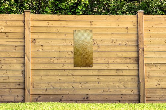 Tuinposter Goud - Design - Abstract - 40x80 cm - Wanddecoratie Buiten - Tuinposter - Tuindoek - Schuttingposter - Tuinschilderij