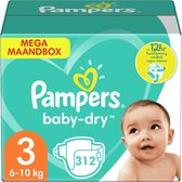 Pampers - Baby Dry - Maat 3 - Mega Maandbox - 312 luiers