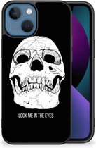 Telefoonhoesje Geschikt voor iPhone 13 Silicone Case met Zwarte rand Skull Eyes