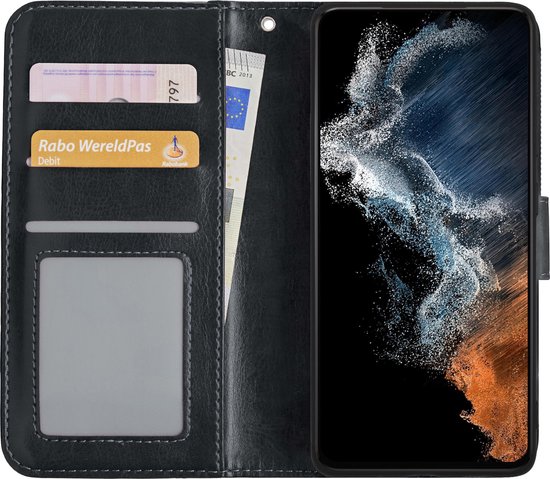 Samsung Galaxy S22 Case Bookcase Flip Cover Book Case - Zwart
