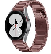 Strap-it Samsung Galaxy Watch 4 - 44mm stalen band - brons-bruin